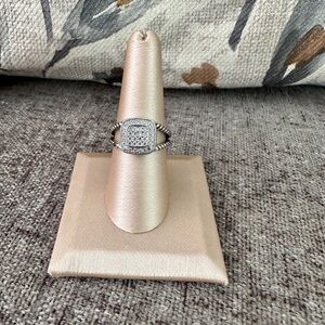 D@v1d Yurm@n inspired sterling silver and cubic zirconia ring.